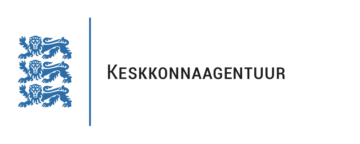Keskkonaagentuuri logo, kolm sinist lõvi ja paremal must tekst Keskkonnaagentuur.