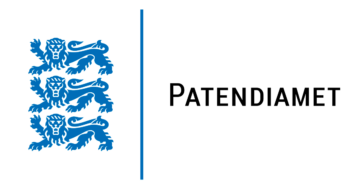 Patendiameti logo, sinised kolm lõvi ja mis tekst Patendiamet.